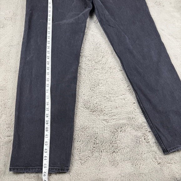 Abercrombie & Fitch The Dad High Rise Black Wash Denim Jeans Size 32 14L - Picture 9 of 10